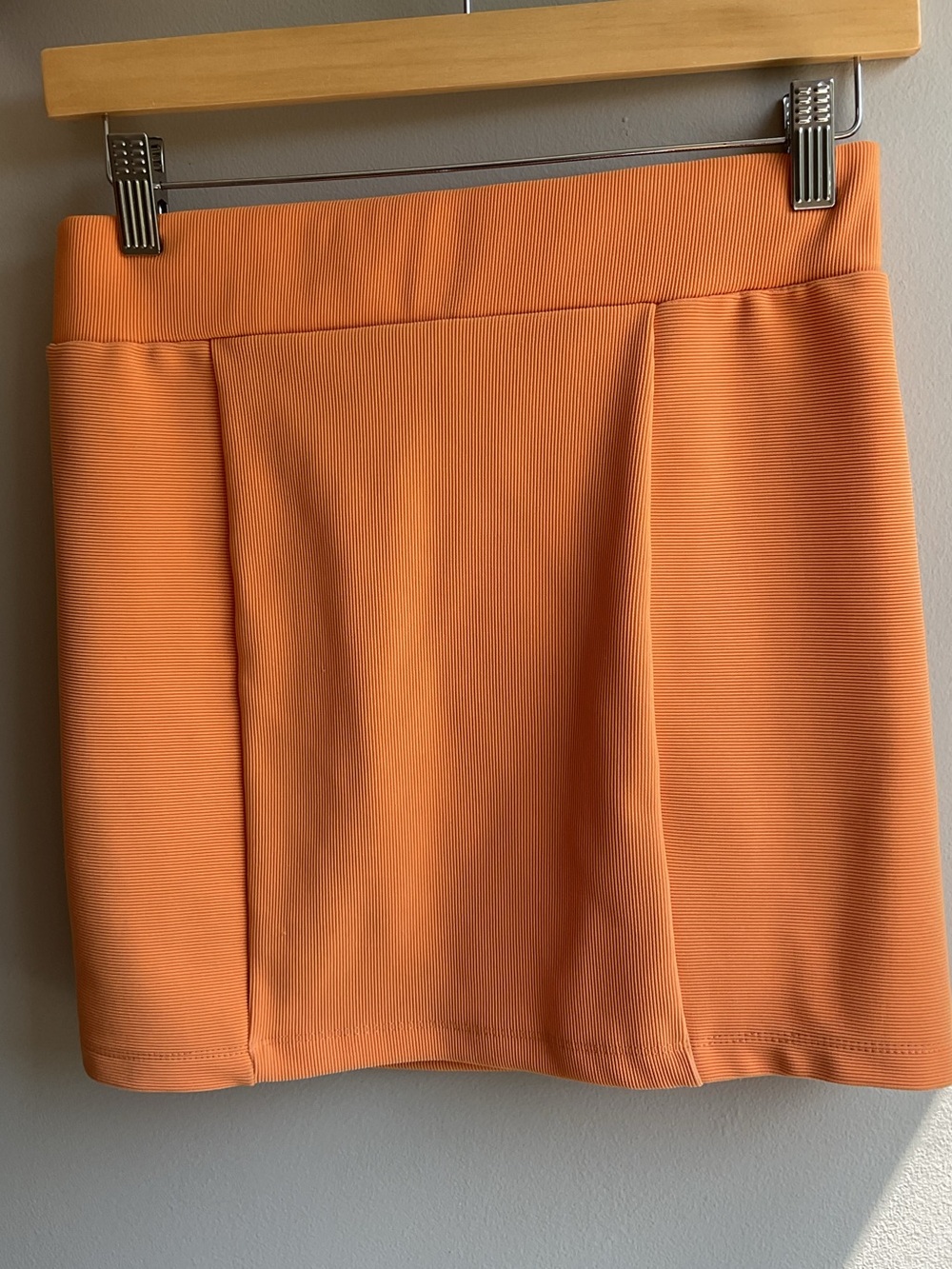 Orange Women’s Ribbed Mini Skirt